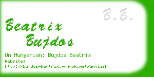 beatrix bujdos business card